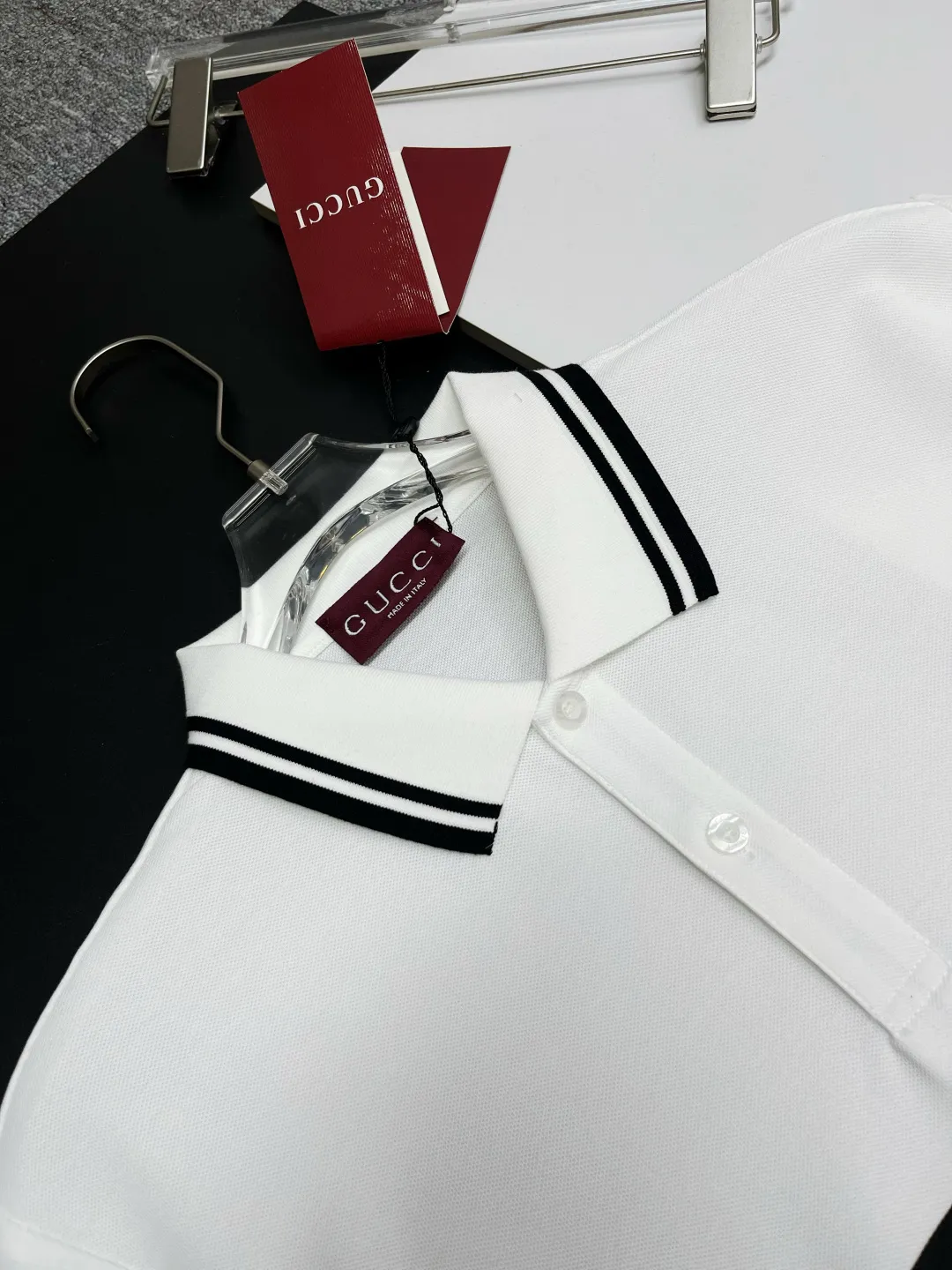 Logo Stripe Cotton Piqué Polo Shirt D11018857 — view 4