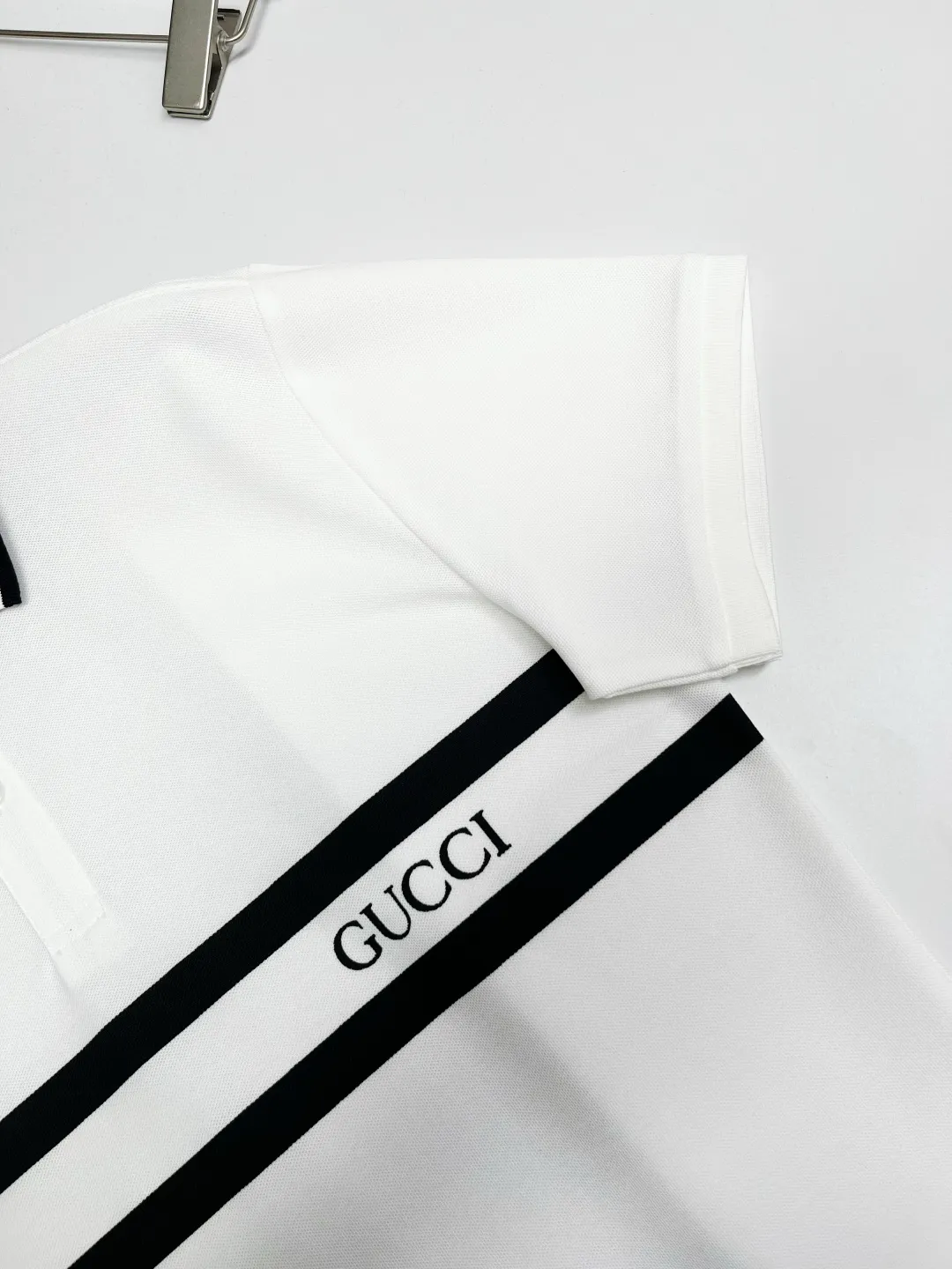 Logo Stripe Cotton Piqué Polo Shirt D11018857 — view 5