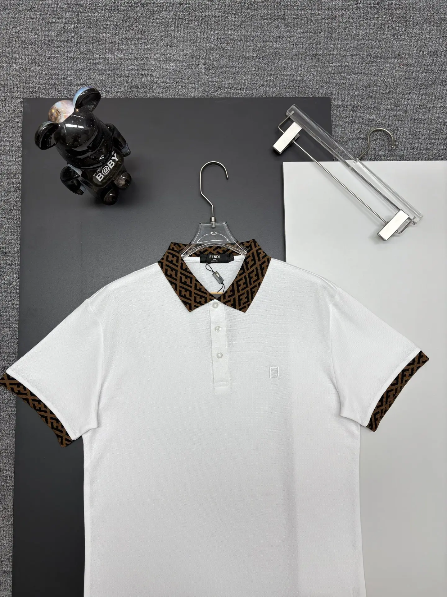 Monogram Trim Cotton-Piqué Polo Shirt D11018909 — view 2