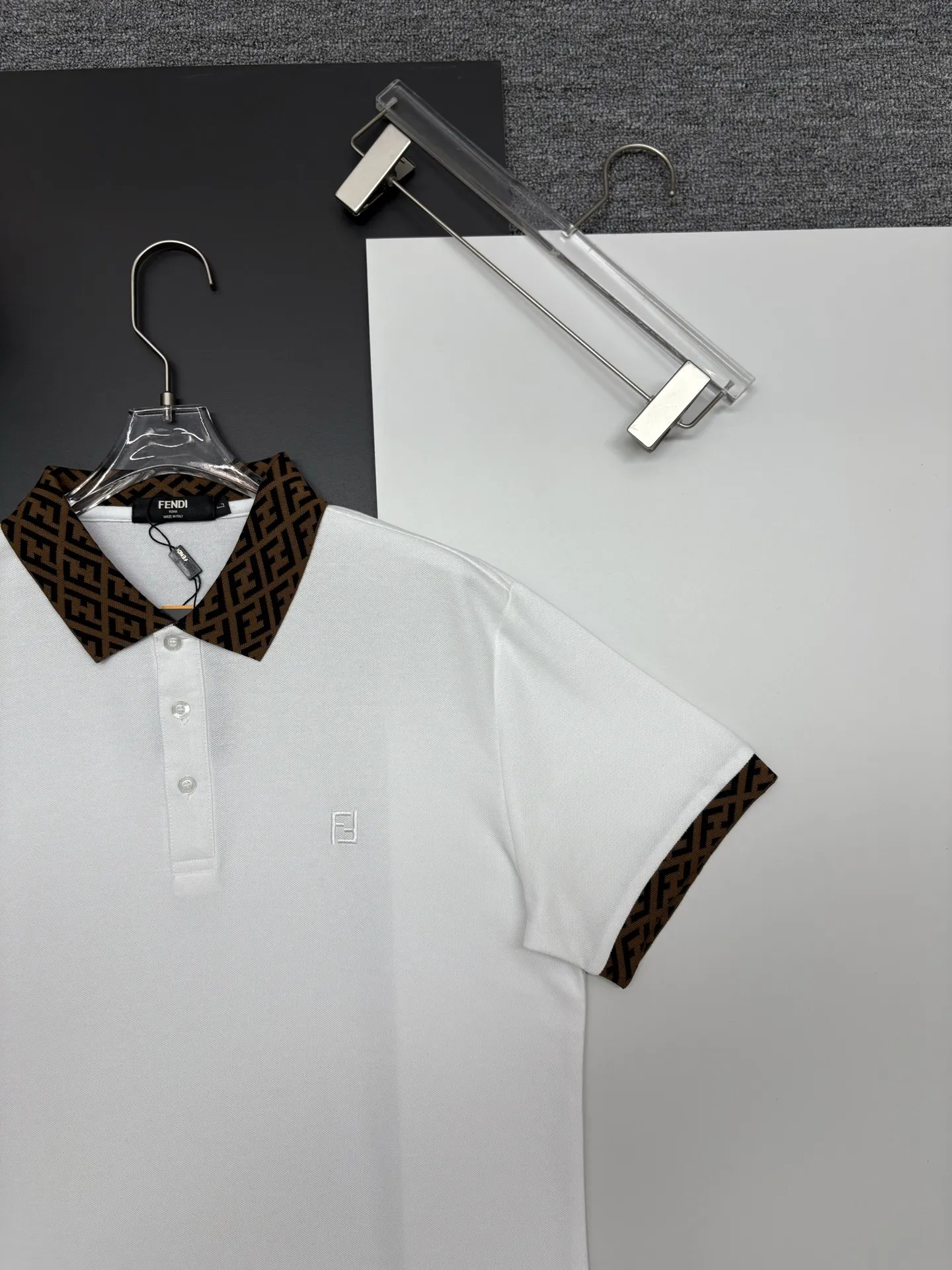 Monogram Trim Cotton-Piqué Polo Shirt D11018909 — view 4