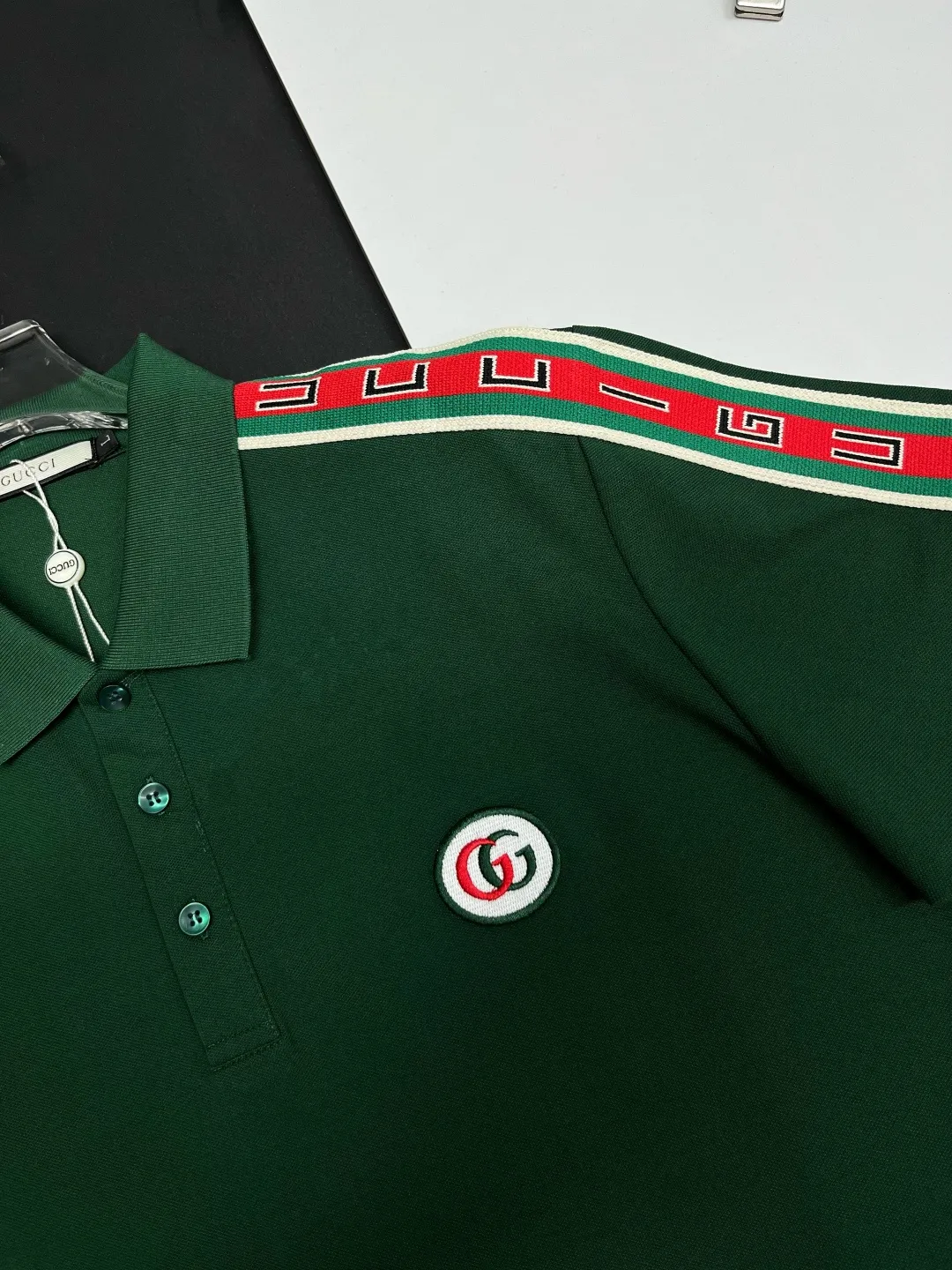 Logo-Stripe Cotton Piqué Polo Shirt D11018912 — view 6
