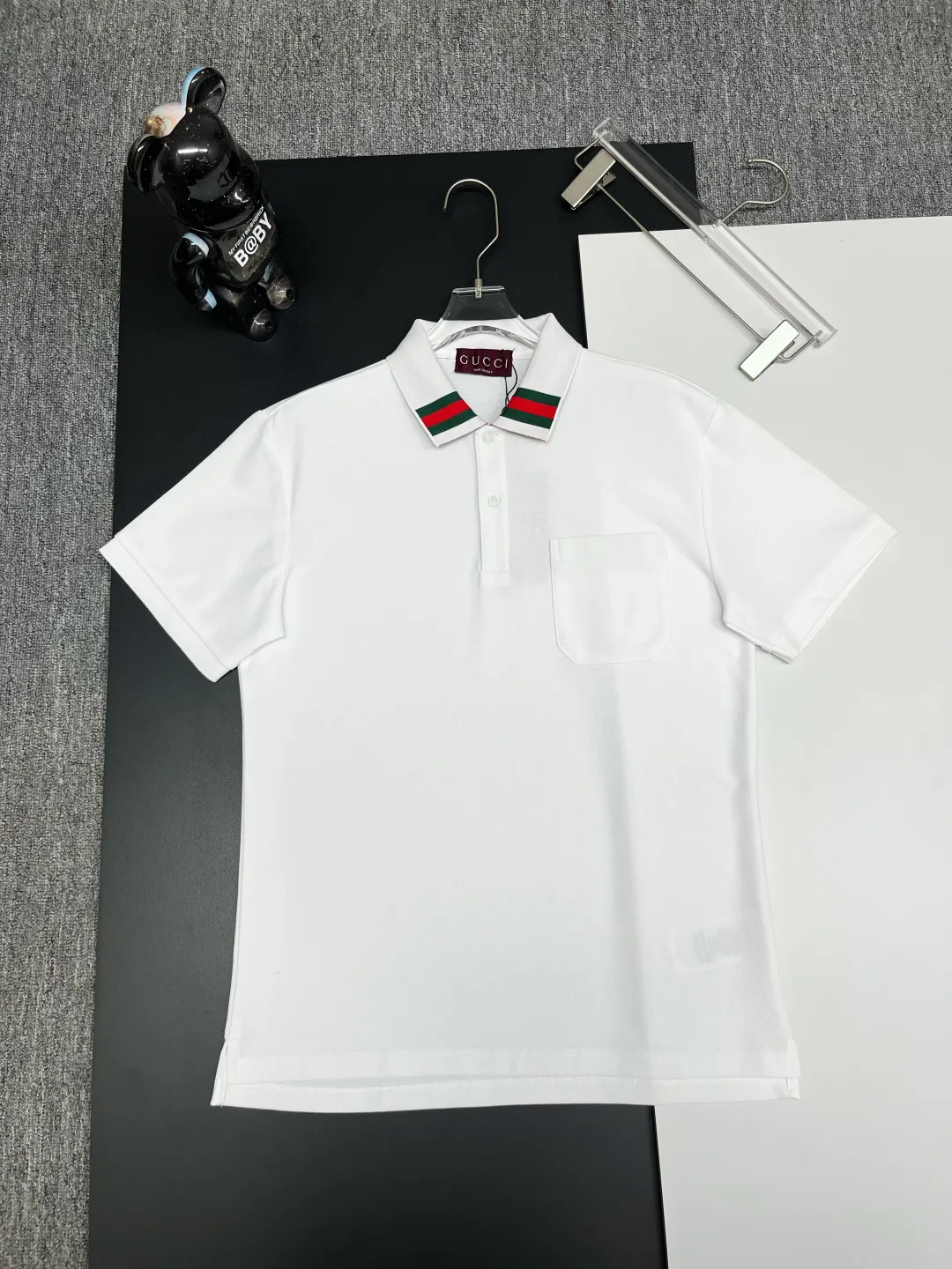 Web-Stripe Collar Cotton Pique Polo Shirt D11018861
