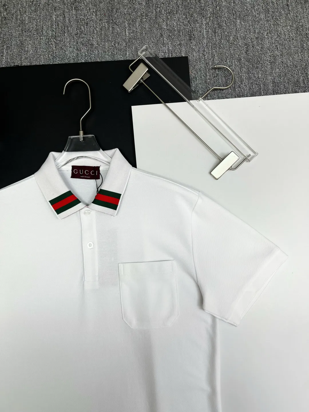 Web-Stripe Collar Cotton Pique Polo Shirt D11018861 — view 3