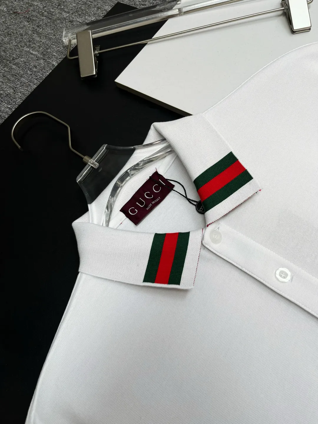 Web-Stripe Collar Cotton Pique Polo Shirt D11018861 — view 4
