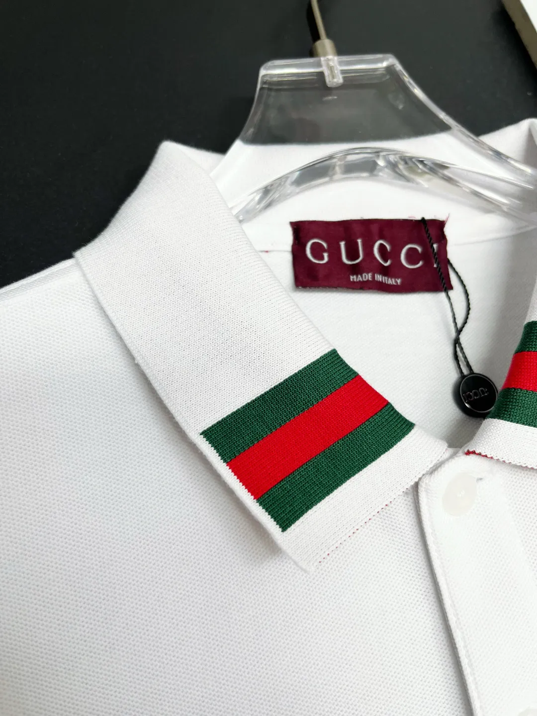 Web-Stripe Collar Cotton Pique Polo Shirt D11018861 — view 5