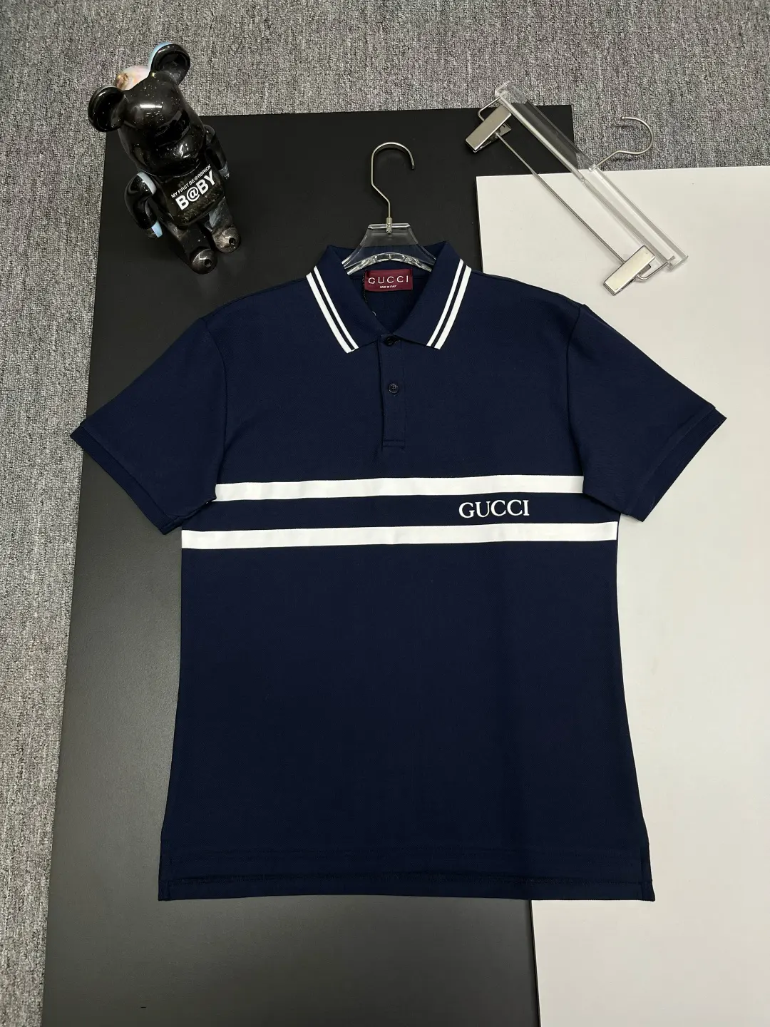 Logo Stripe Cotton Piqué Polo Shirt D11018858