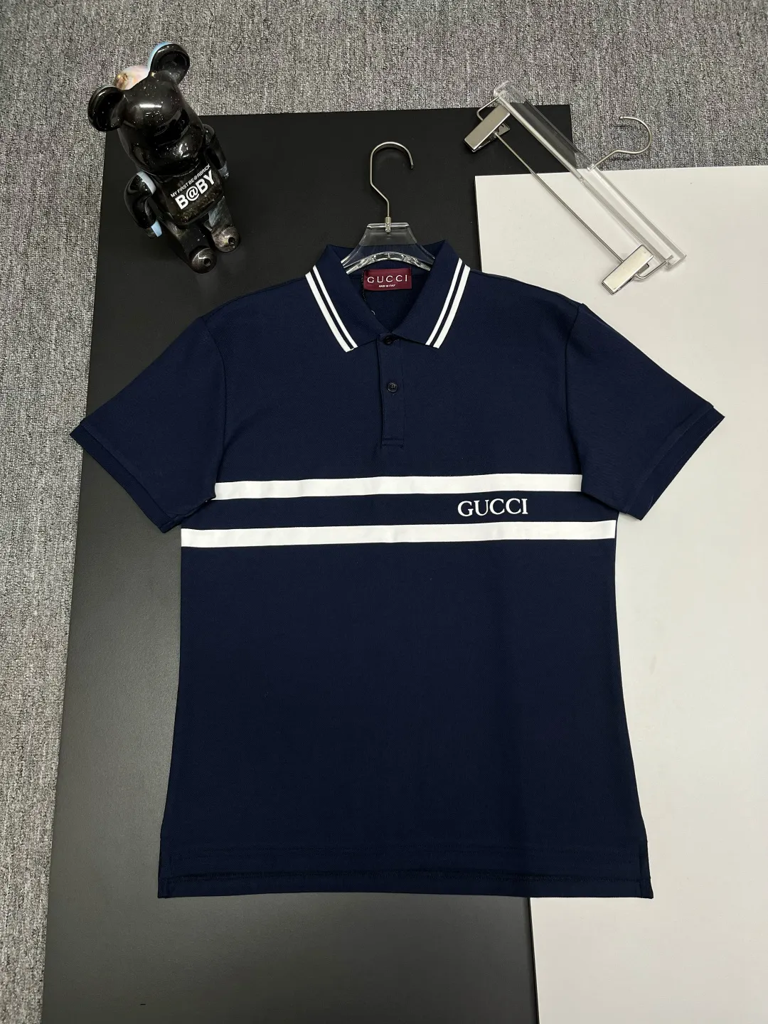 Logo Stripe Cotton Piqué Polo Shirt D11018858