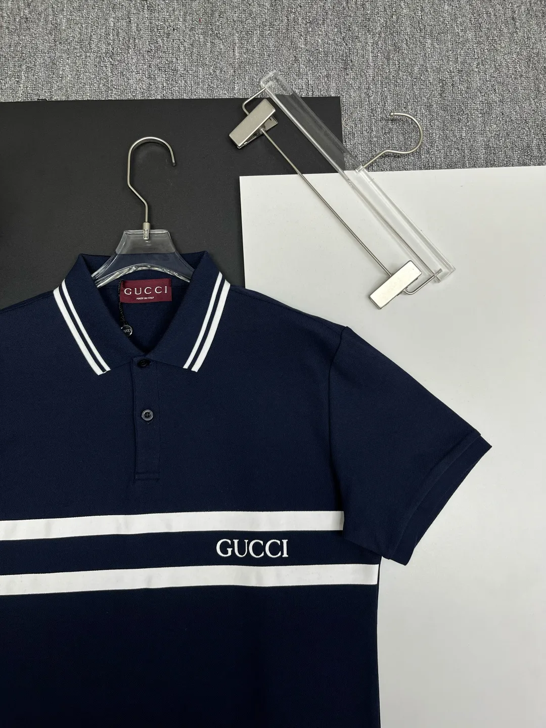 Logo Stripe Cotton Piqué Polo Shirt D11018858 — view 3