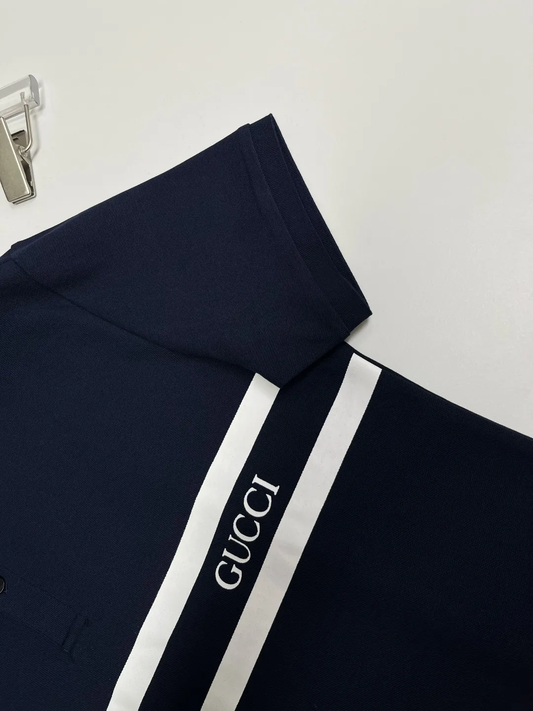 Logo Stripe Cotton Piqué Polo Shirt D11018858 — view 5