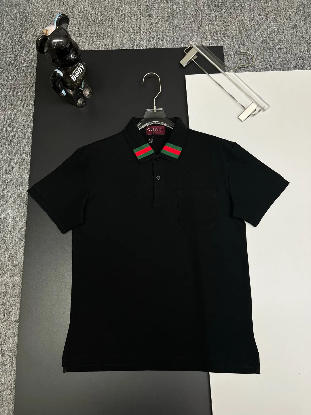 Web Stripe Collar Cotton Pique Polo Shirt D11018862