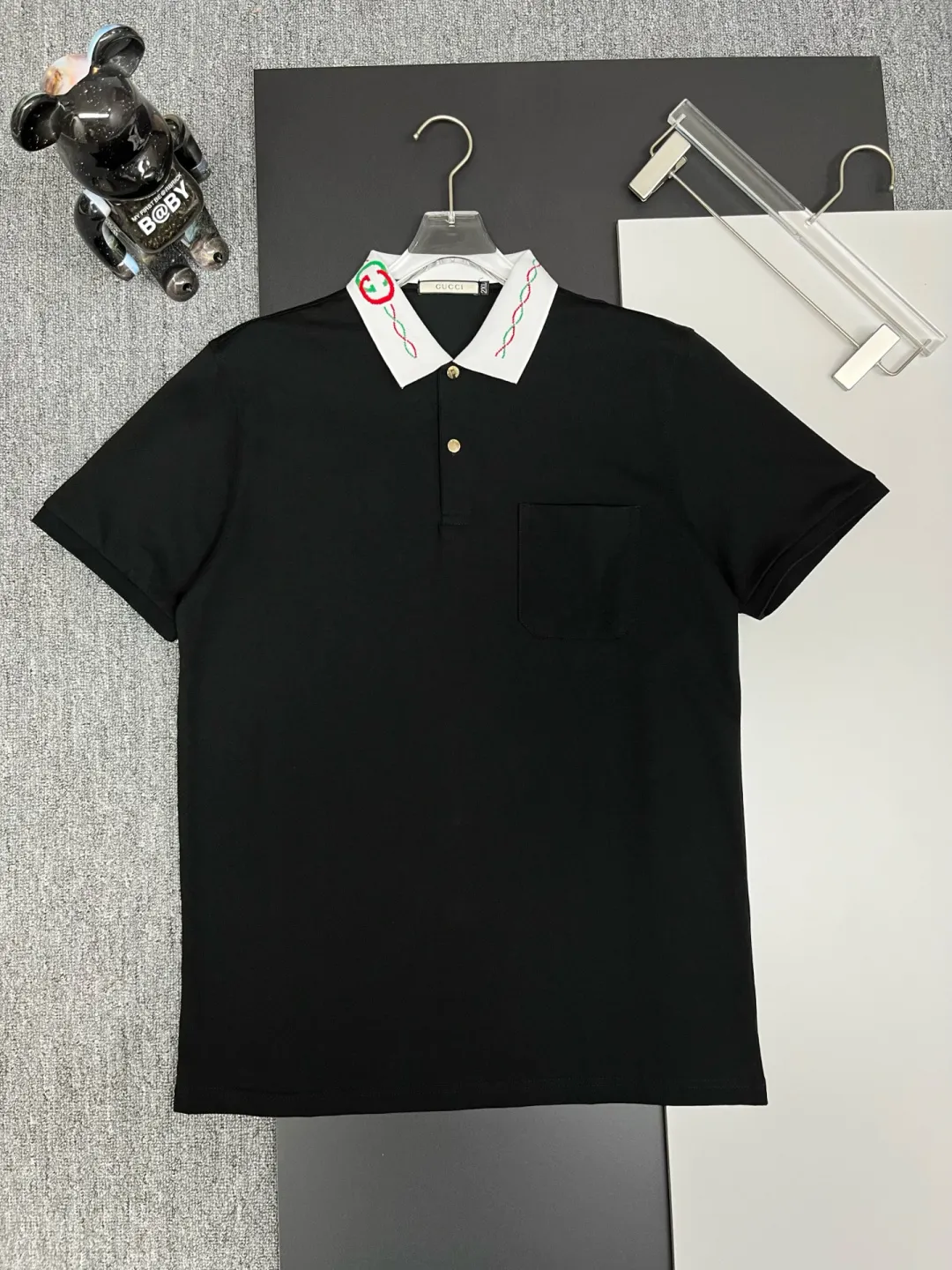 Embroidered Collar Cotton Polo Shirt D11018831