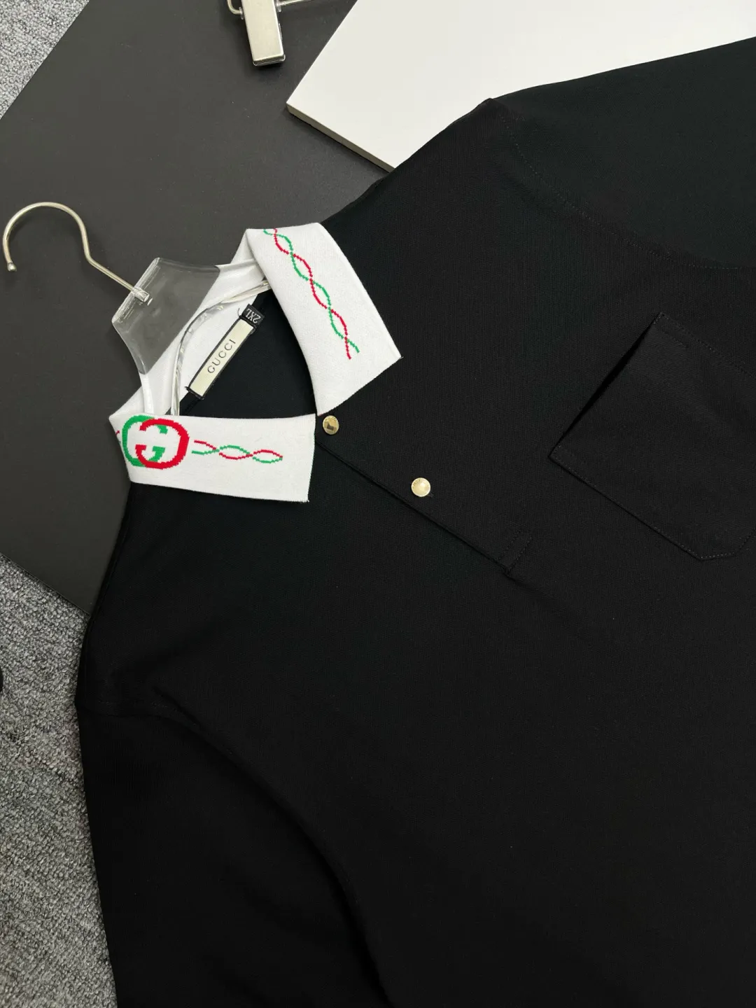 Embroidered Collar Cotton Polo Shirt D11018831 — view 2