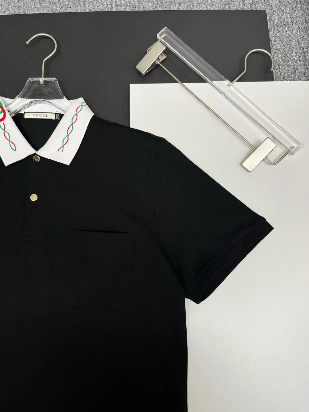 Embroidered Collar Cotton Polo Shirt D11018831 — view 3