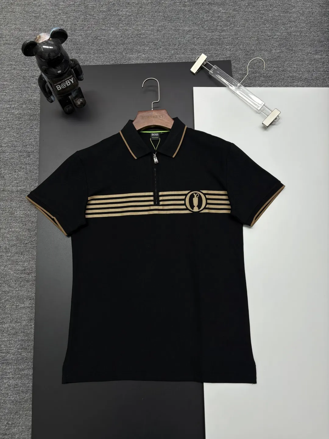 Boss Quarter-Zip Striped Polo Shirt D11018904