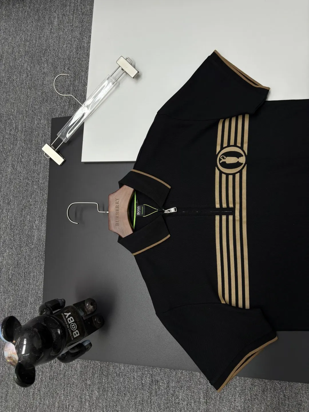 Boss Quarter-Zip Striped Polo Shirt D11018904 — view 2