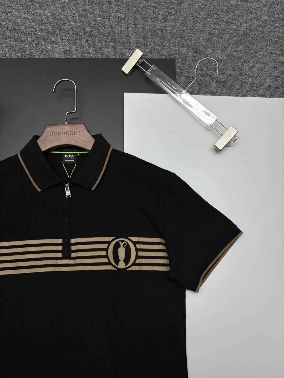 Boss Quarter-Zip Striped Polo Shirt D11018904 — view 3