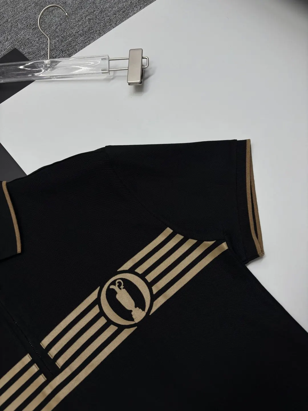 Boss Quarter-Zip Striped Polo Shirt D11018904 — view 5