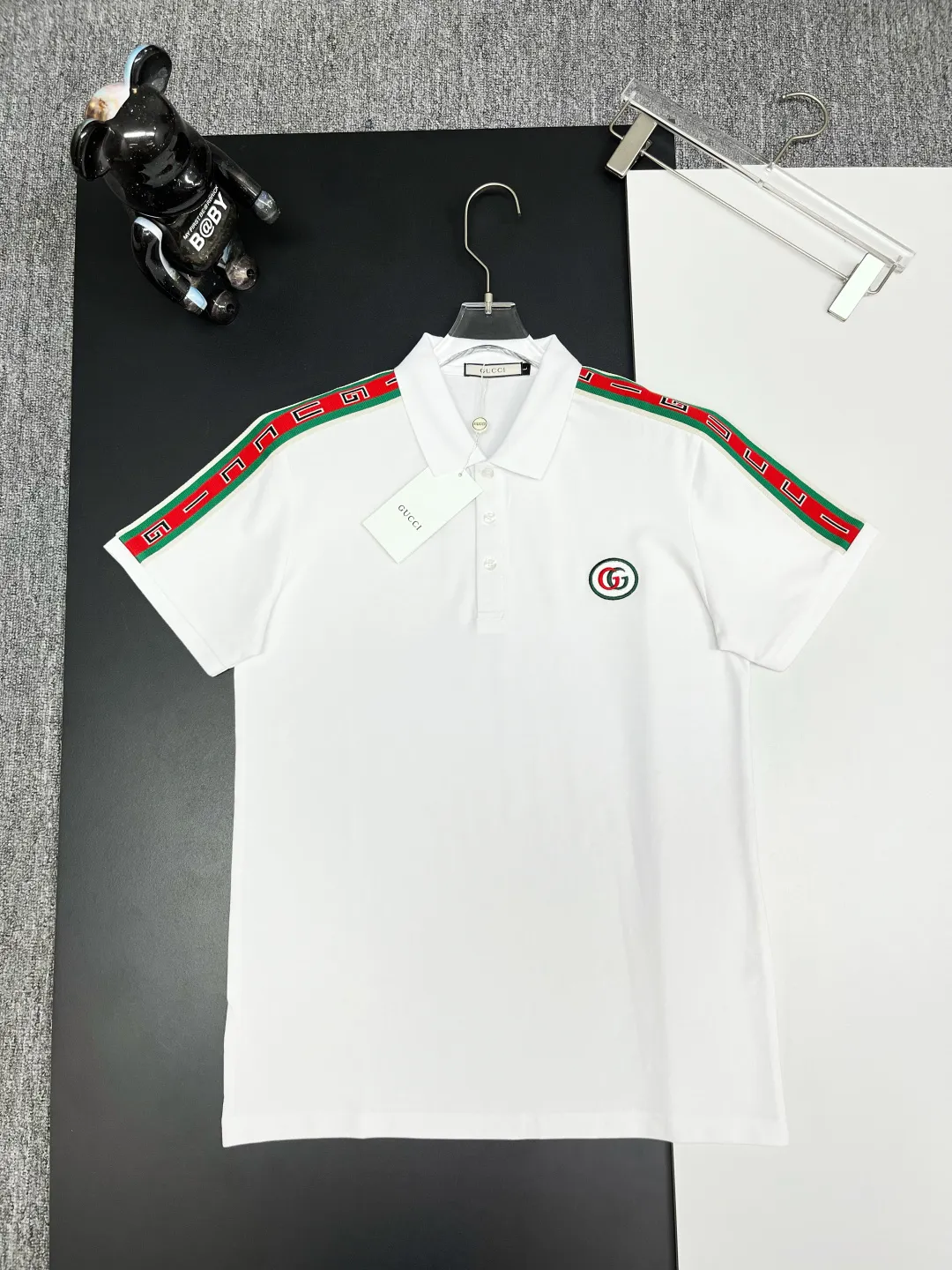 Logo-Embroidered Web-Stripe Polo Shirt D11018913