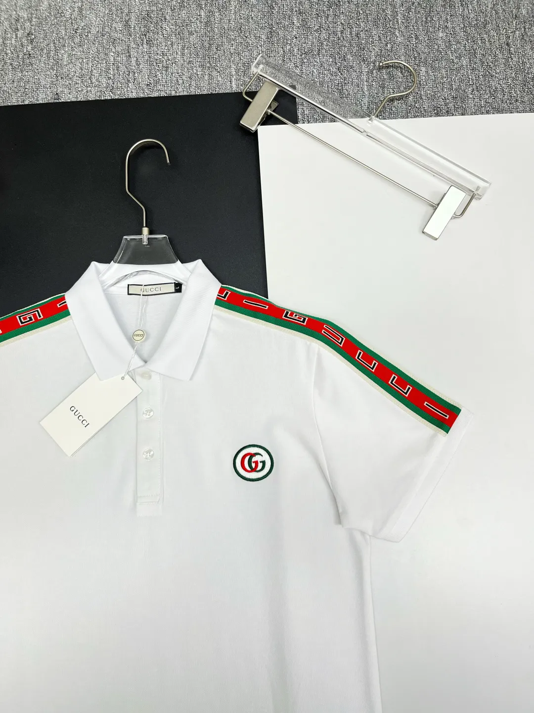 Logo-Embroidered Web-Stripe Polo Shirt D11018913 — view 3