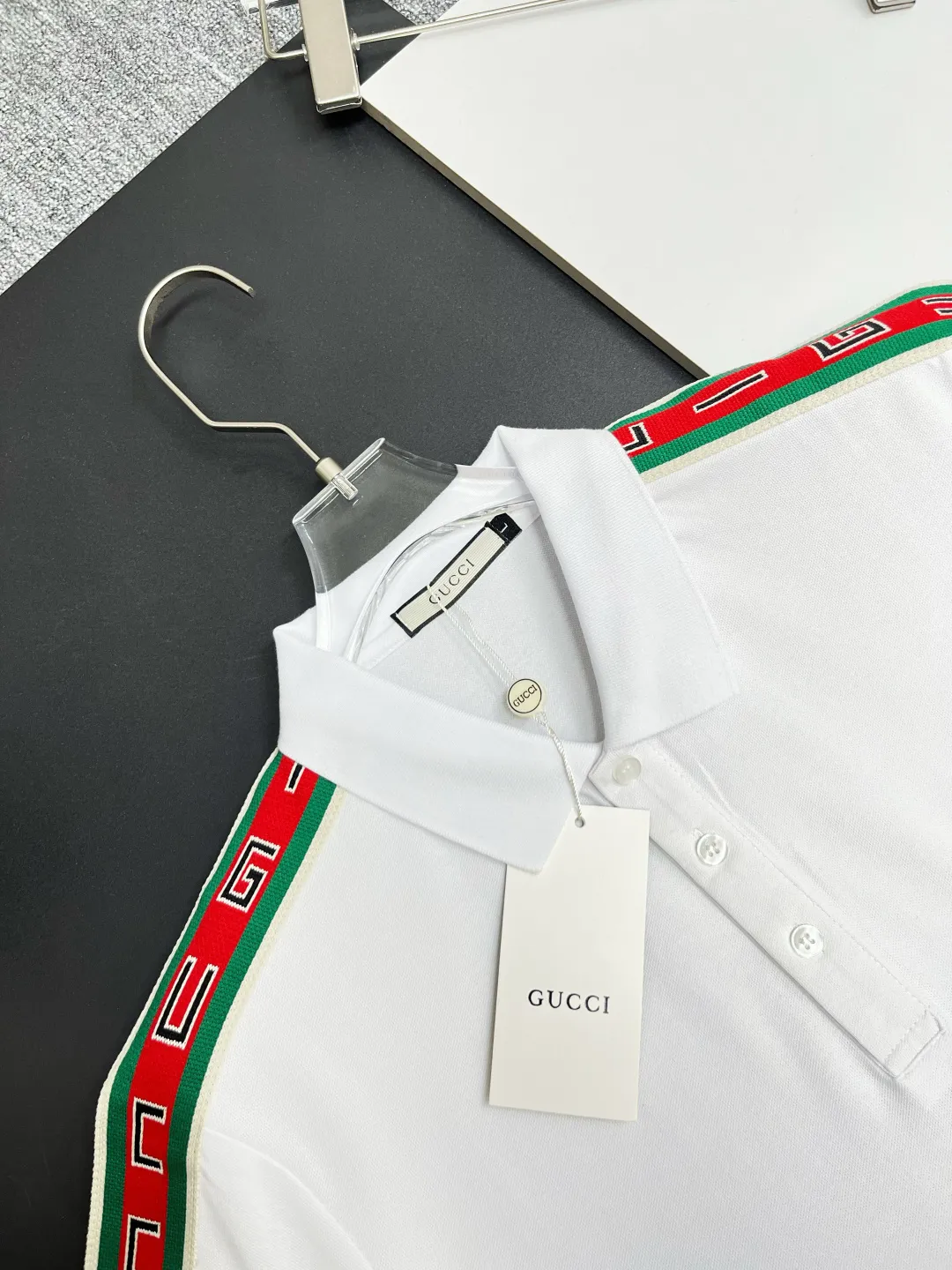 Logo-Embroidered Web-Stripe Polo Shirt D11018913 — view 5