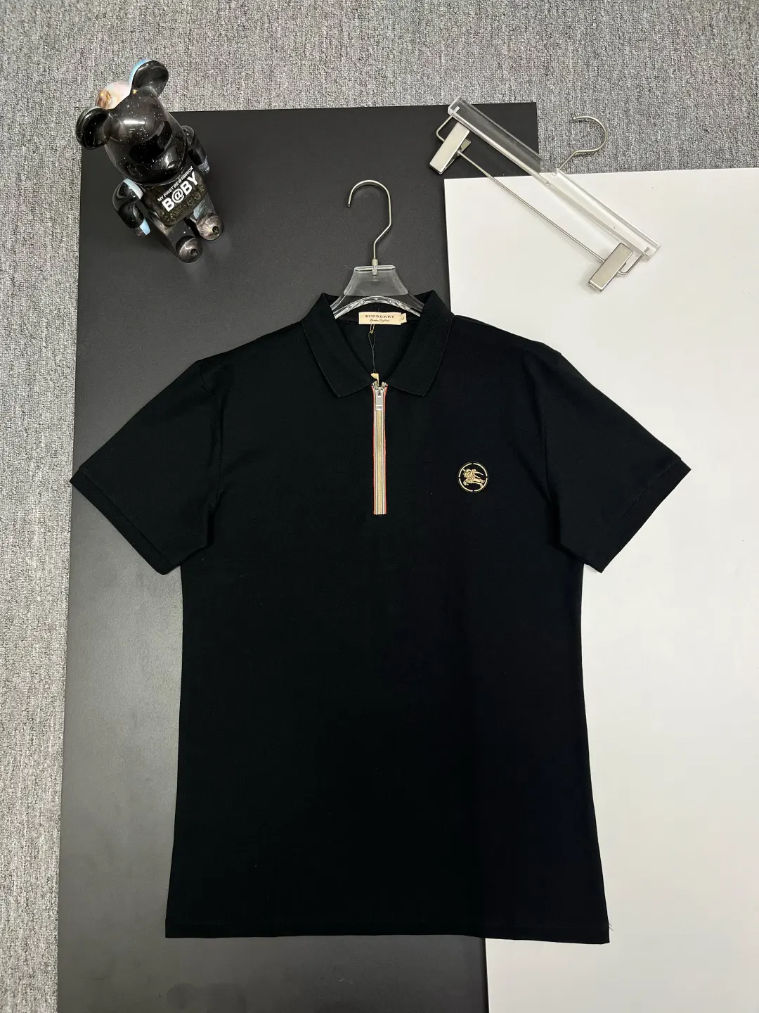 Icon Stripe Zip-Placket Polo Shirt D11018864