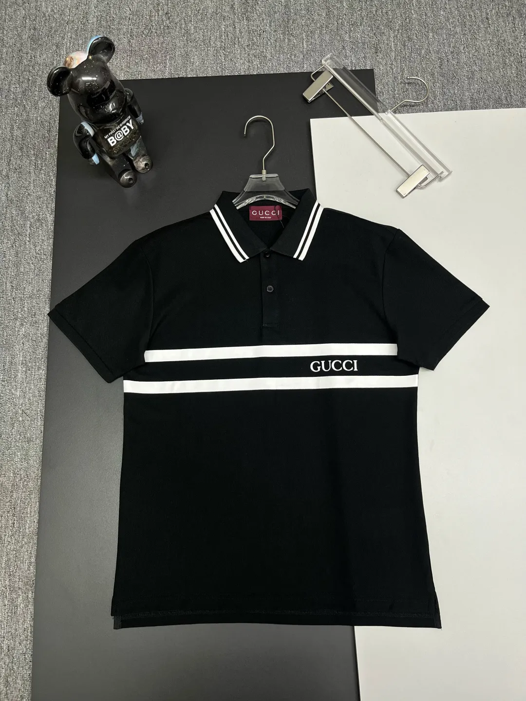 Logo Stripe Cotton Piqué Polo Shirt D11018859