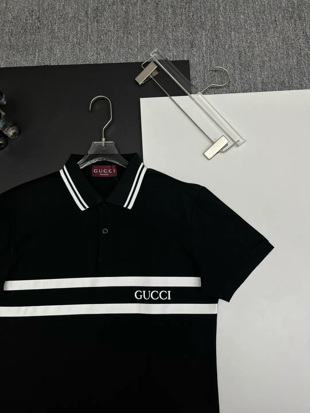 Logo Stripe Cotton Piqué Polo Shirt D11018859 — view 3