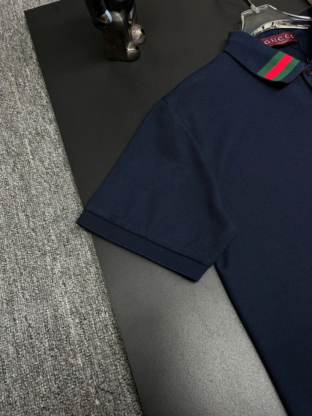 Web-Stripe Collar Cotton Pique Polo Shirt D11018860 — view 6
