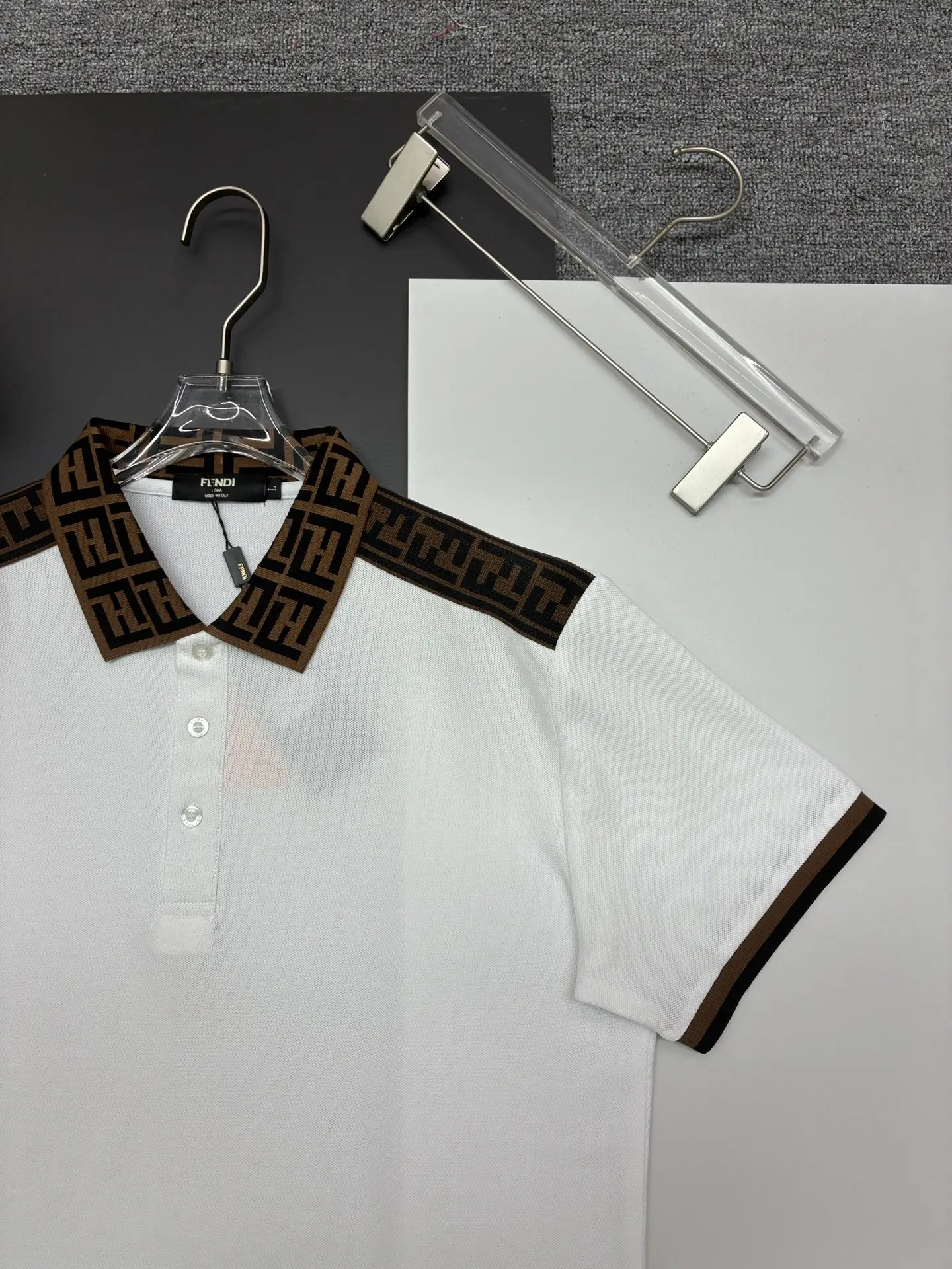 FF Monogram Trim Cotton-Piqué Polo Shirt D11018907 — view 6