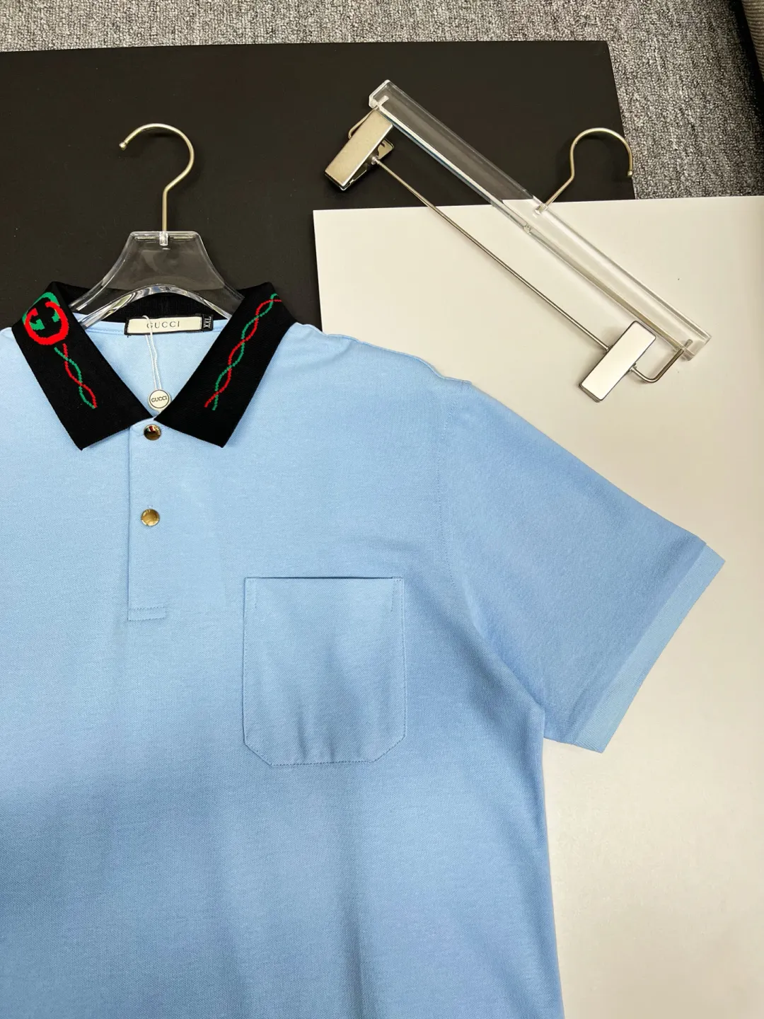 Embroidered Collar Cotton-Pique Polo Shirt D11018833 — view 4