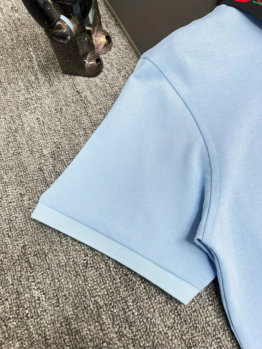 Embroidered Collar Cotton-Pique Polo Shirt D11018833 — view 5