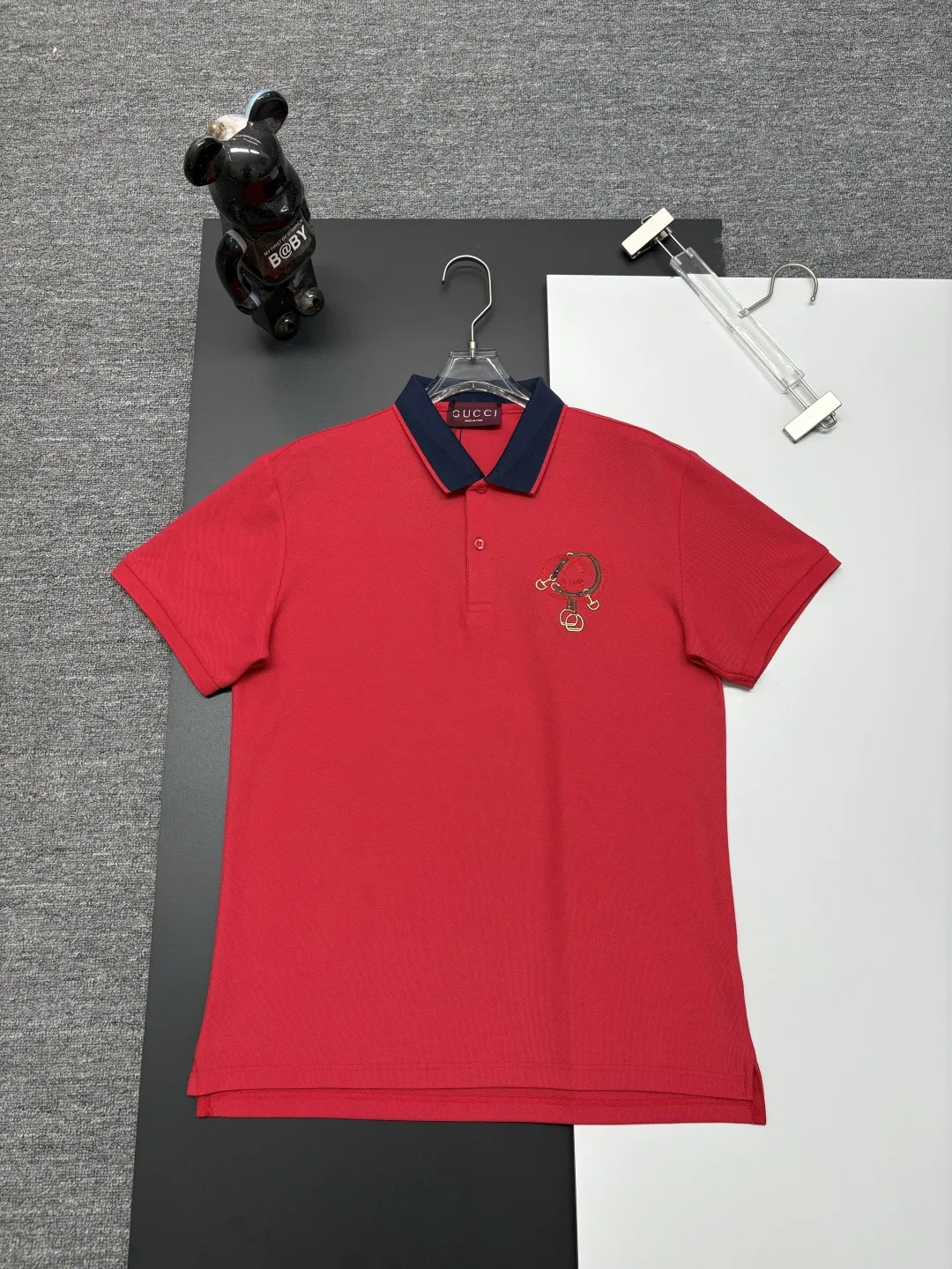 Contrast Collar Embroidered Piqué Polo Shirt D11018896