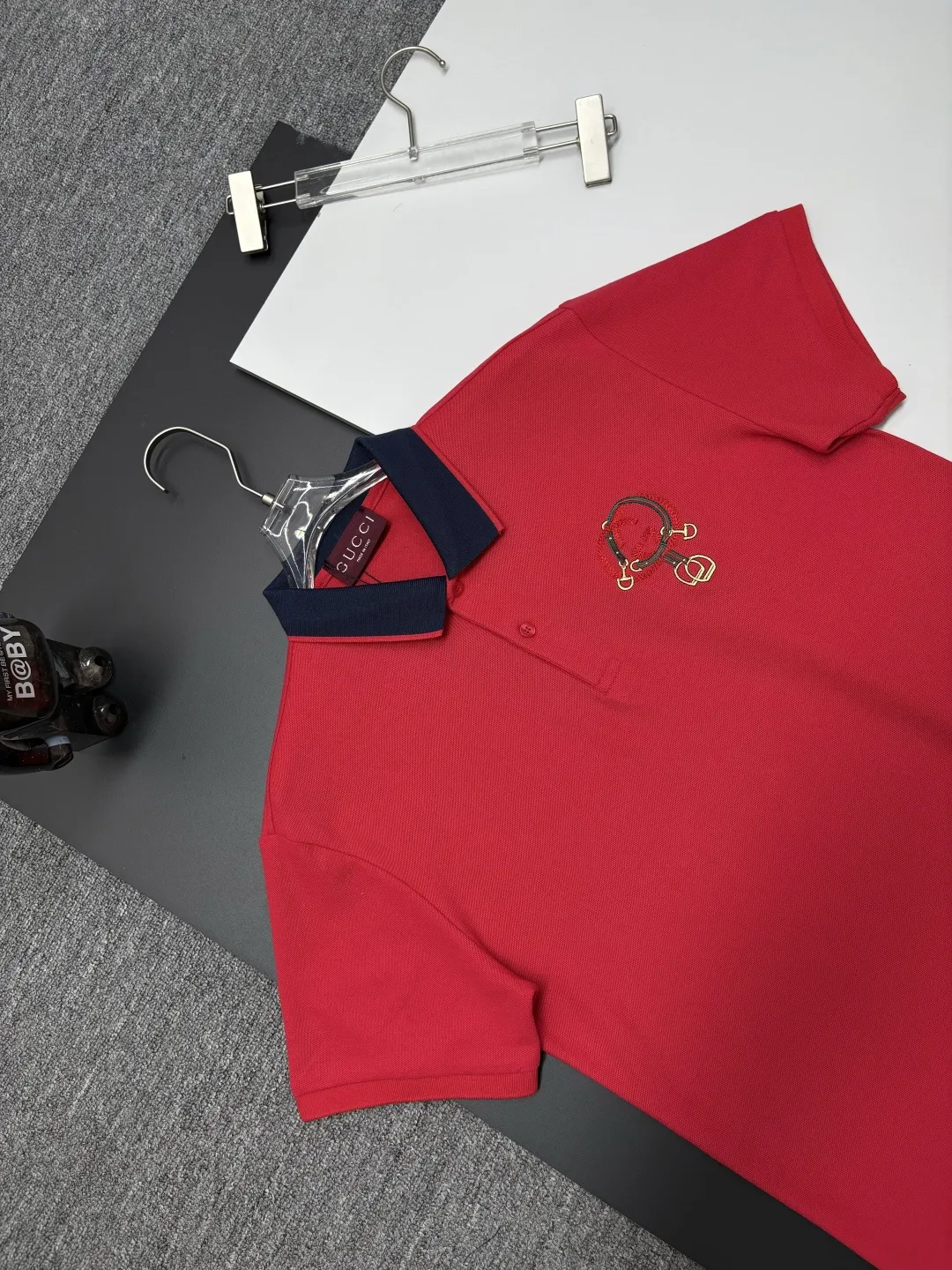 Contrast Collar Embroidered Piqué Polo Shirt D11018896 — view 2