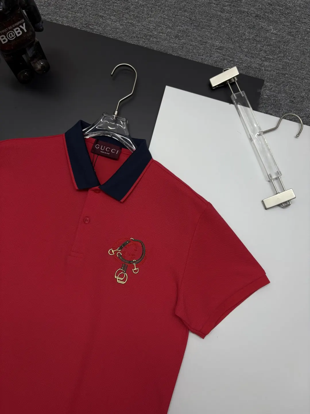 Contrast Collar Embroidered Piqué Polo Shirt D11018896 — view 3