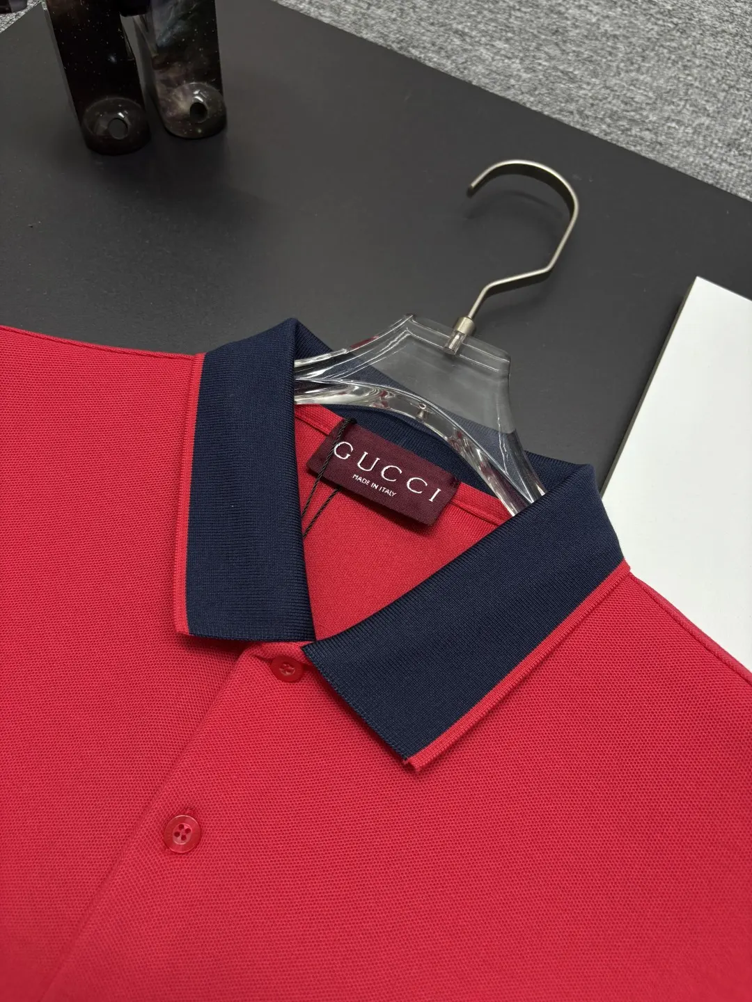 Contrast Collar Embroidered Piqué Polo Shirt D11018896 — view 4