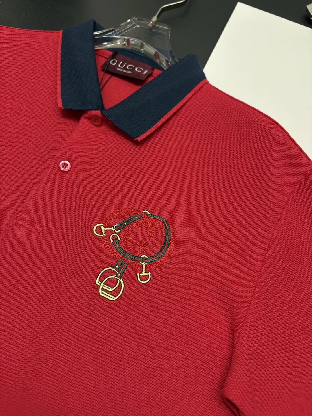 Contrast Collar Embroidered Piqué Polo Shirt D11018896 — view 5
