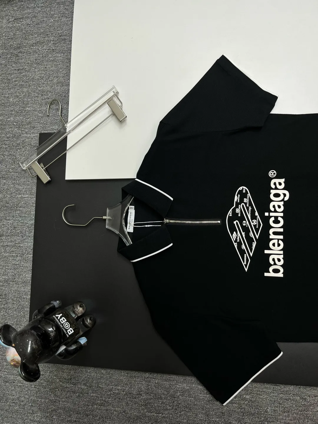 Logo Print Quarter-Zip Polo Shirt D11018835 — view 2