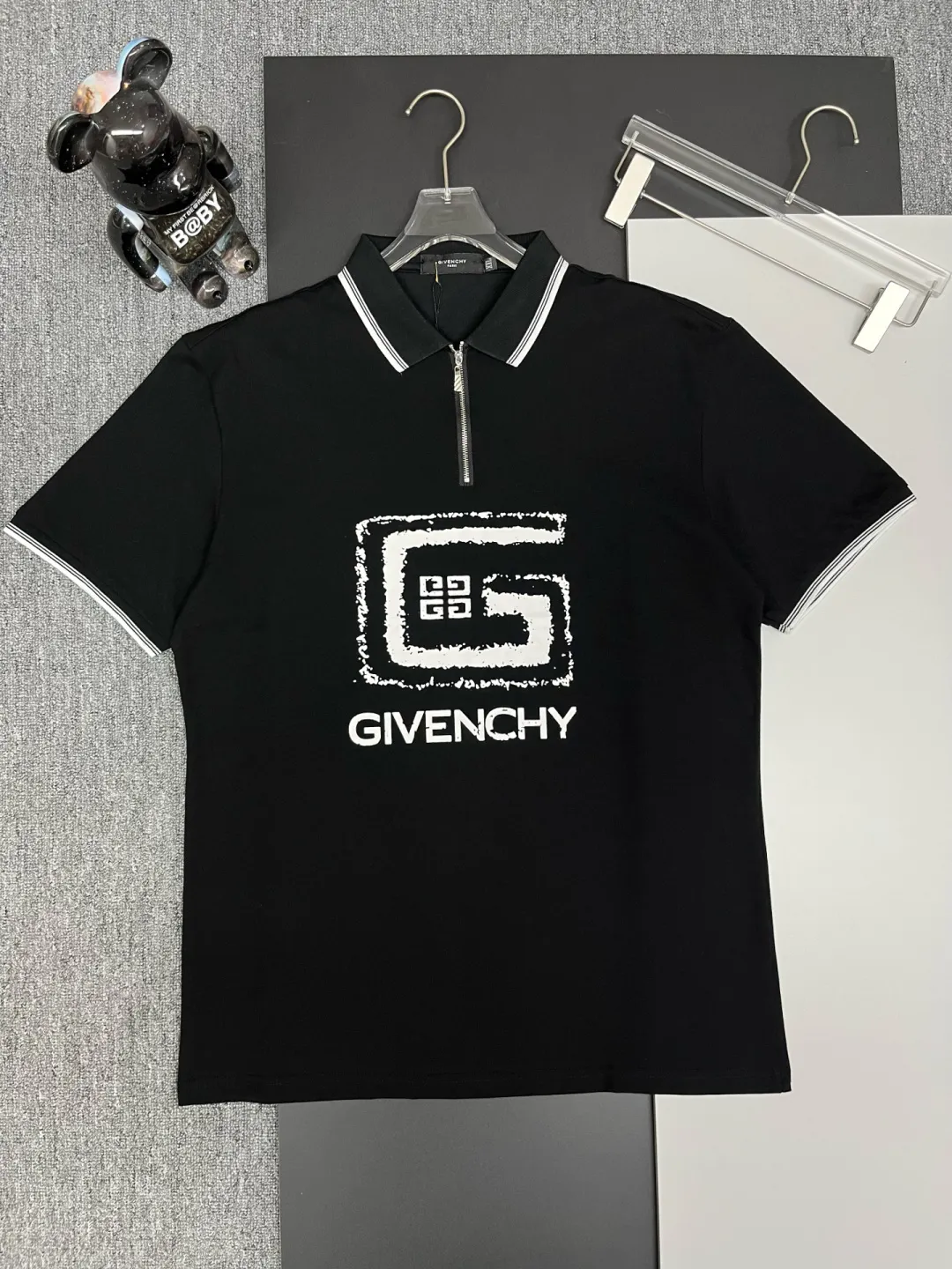 Logo Print Quarter-Zip Polo Shirt D11018885