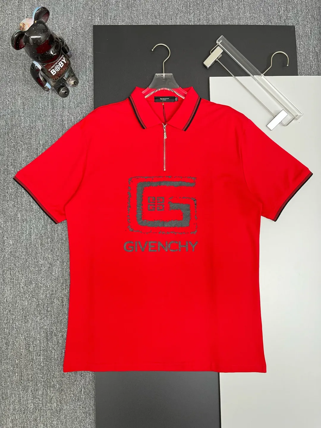 Logo Print Quarter-Zip Polo Shirt D11018886