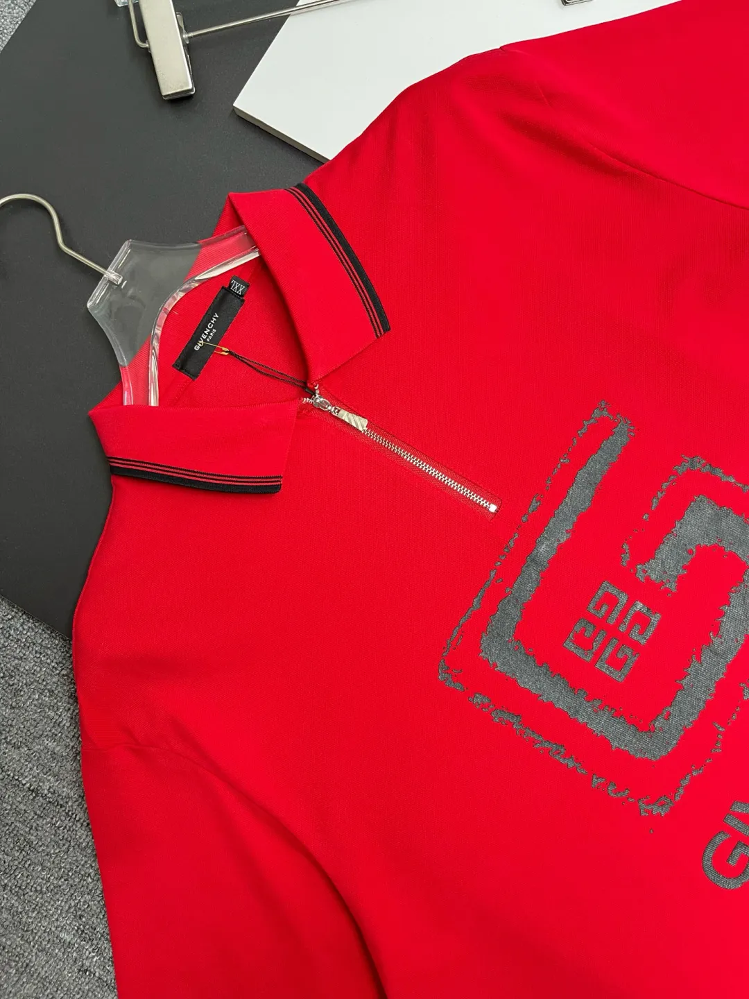 Logo Print Quarter-Zip Polo Shirt D11018886 — view 2