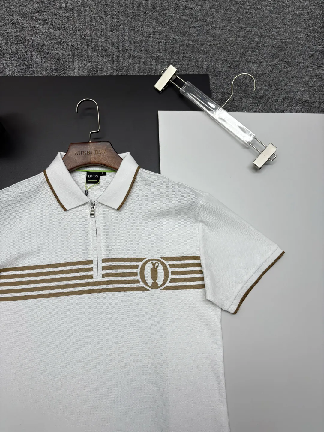 Quarter-Zip Striped Piqué Polo Shirt D11018905 — view 3
