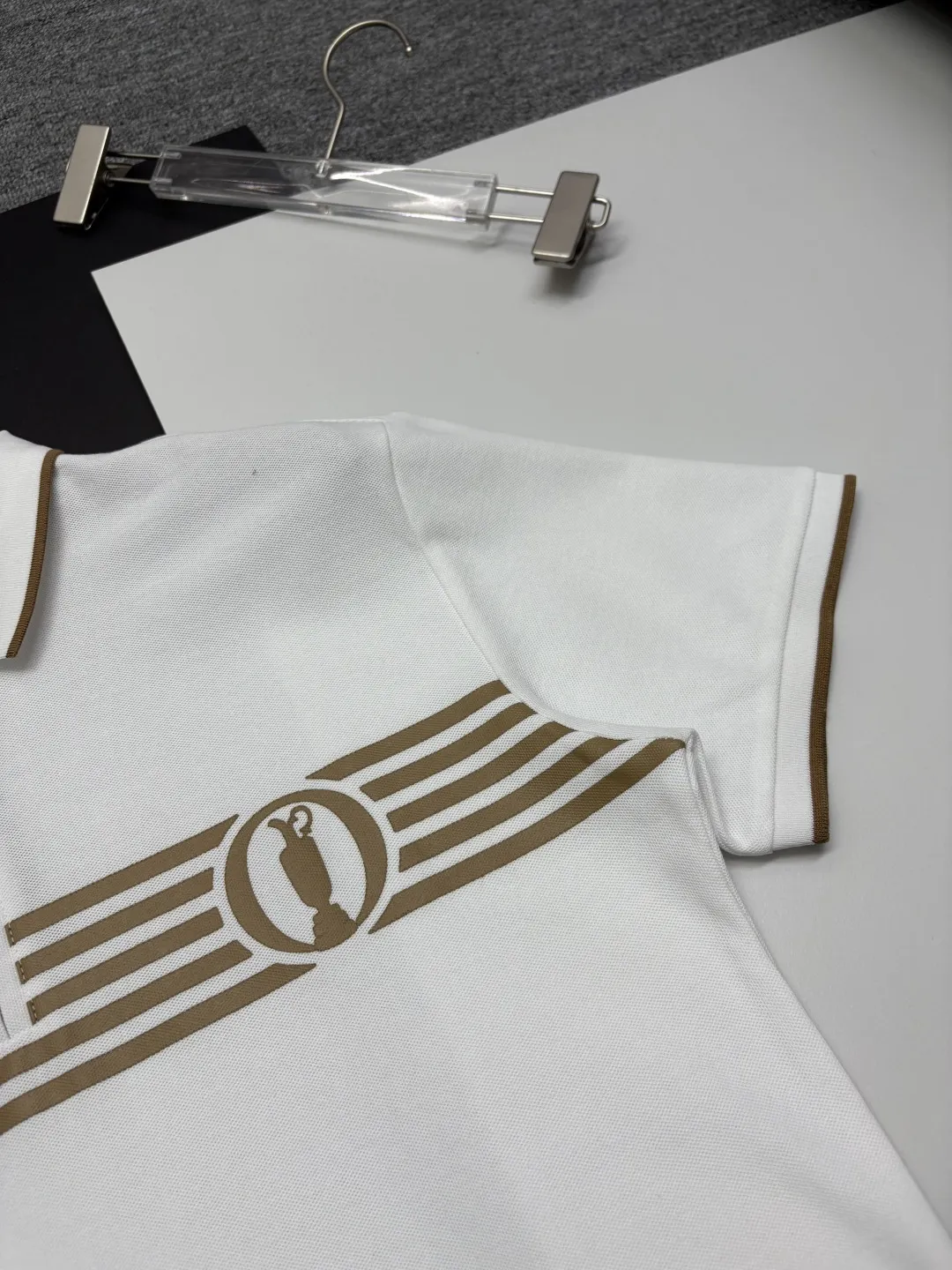 Quarter-Zip Striped Piqué Polo Shirt D11018905 — view 5