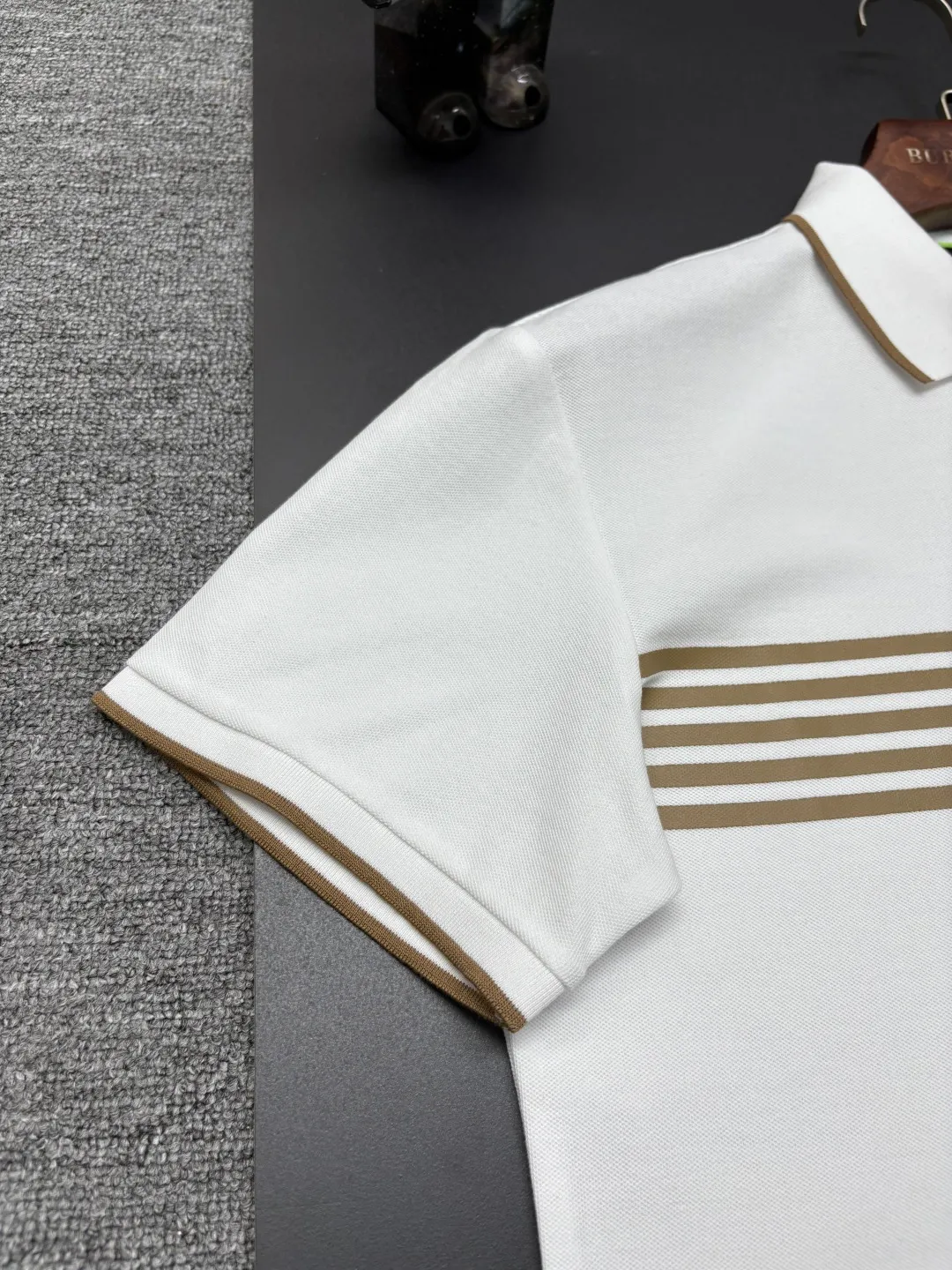 Quarter-Zip Striped Piqué Polo Shirt D11018905 — view 6