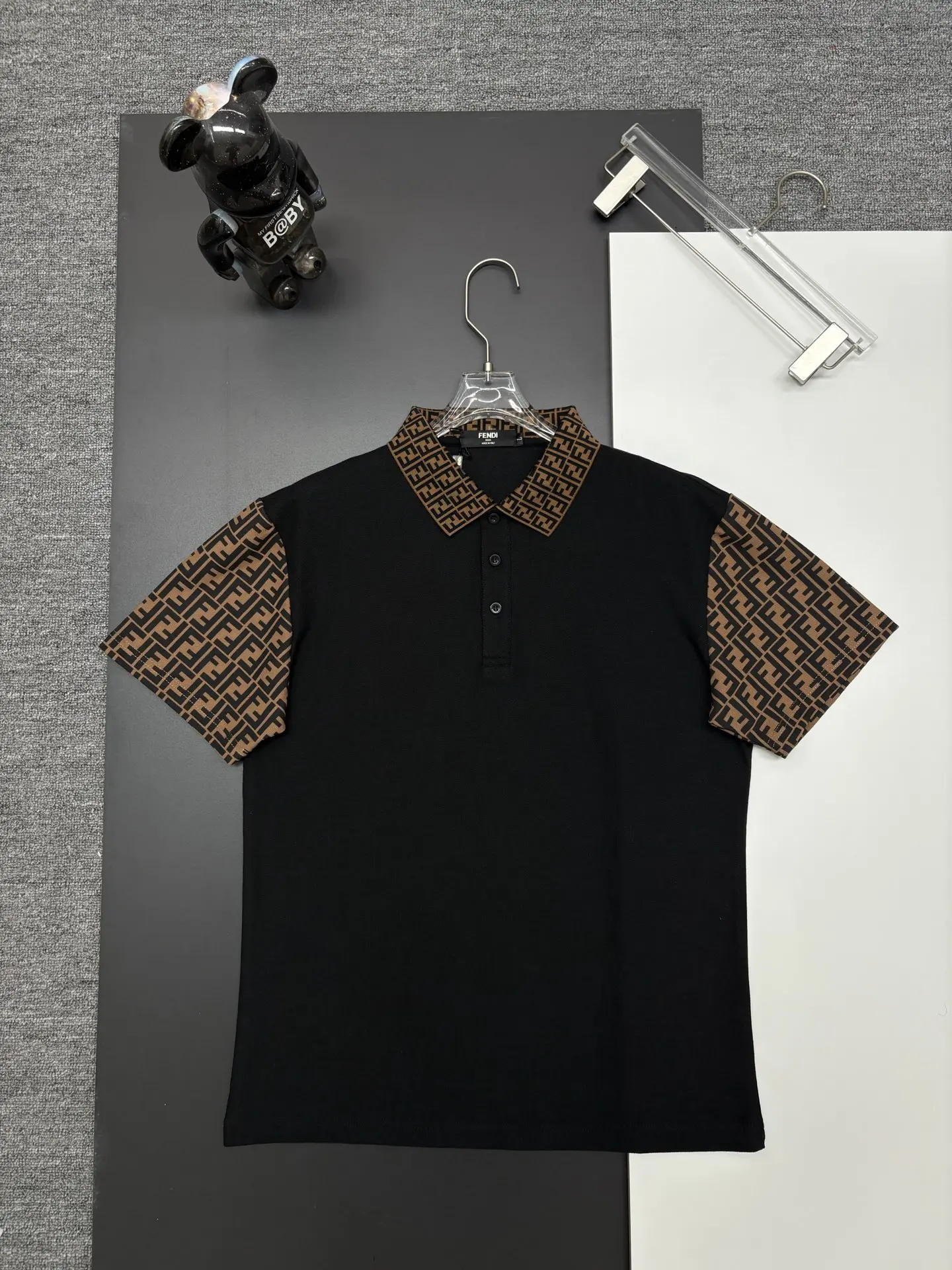 Monogram Trim Cotton Pique Polo Shirt D11018911