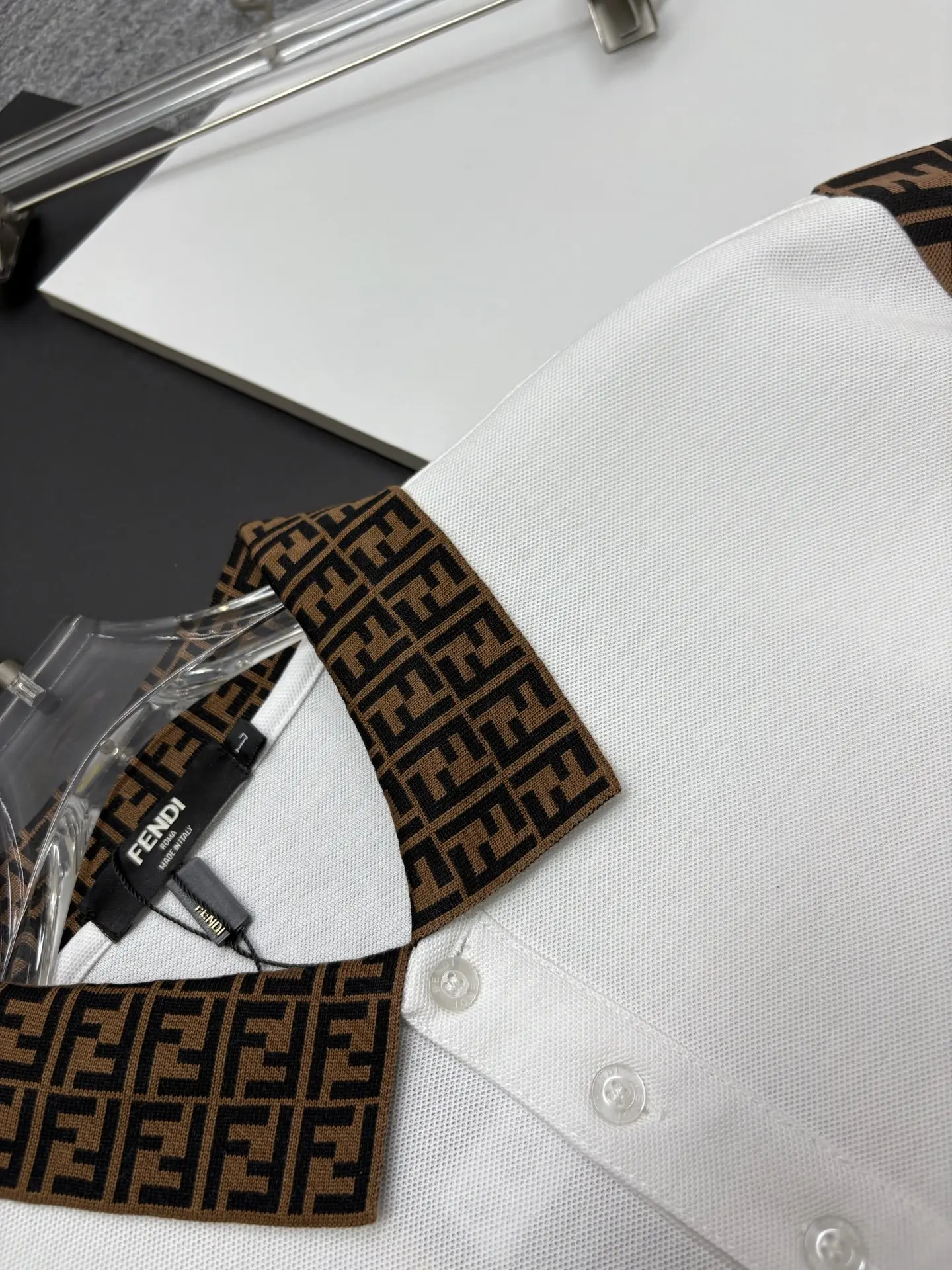 Monogram Trim Cotton Piqué Polo Shirt D11018910 — view 4