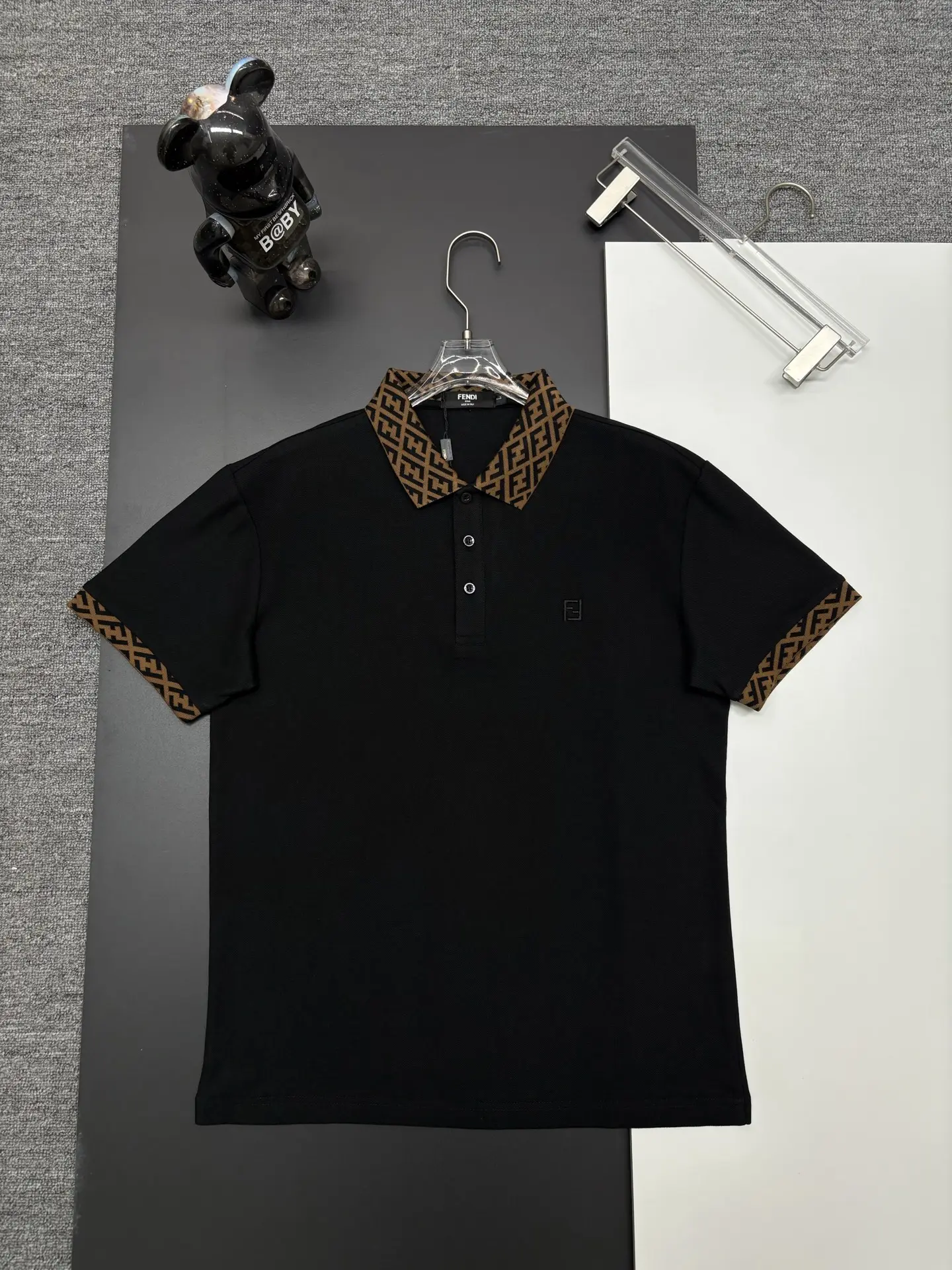 Monogram Trim Cotton-Pique Polo Shirt D11018908