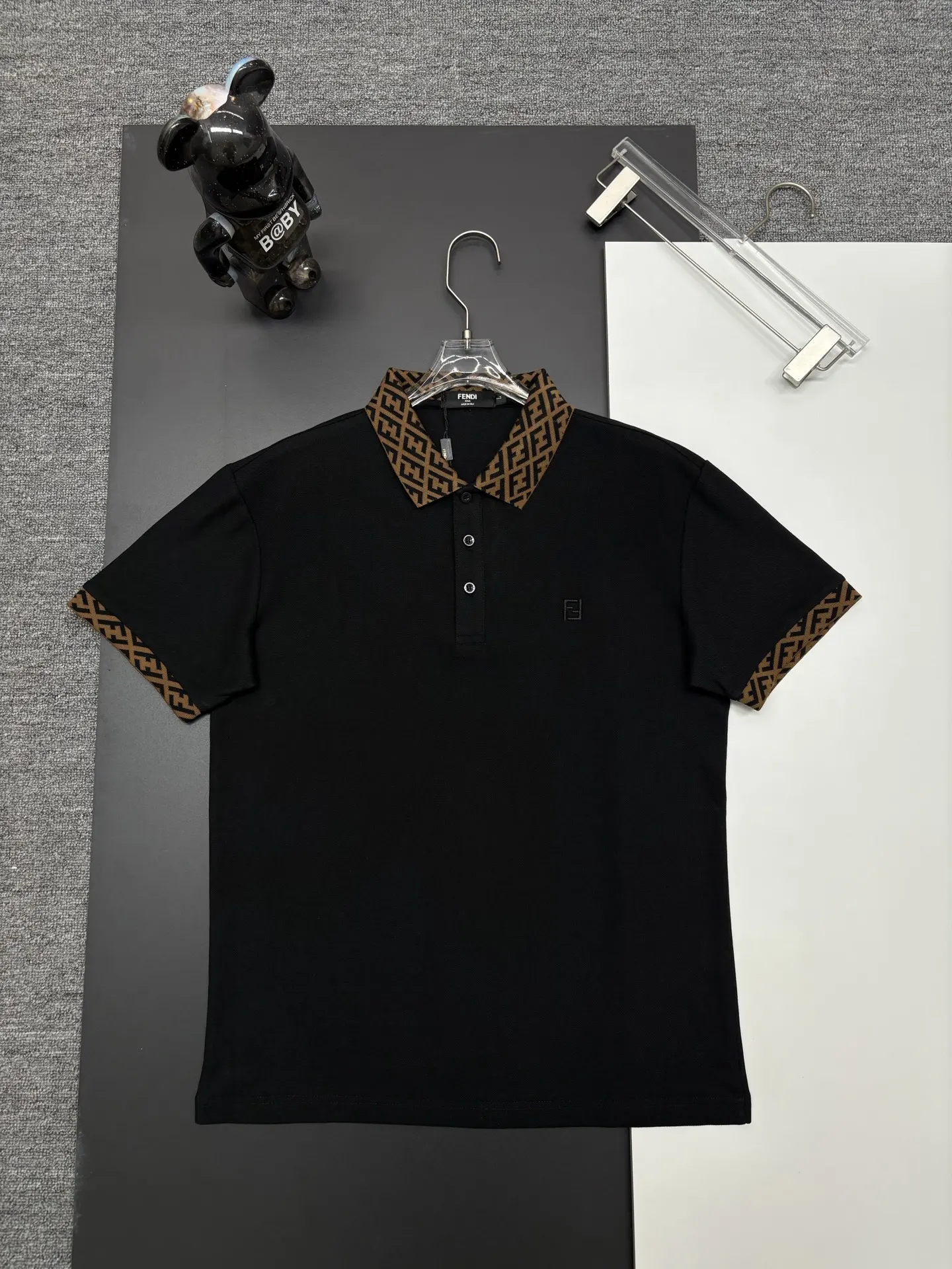 Monogram Trim Cotton-Pique Polo Shirt D11018908