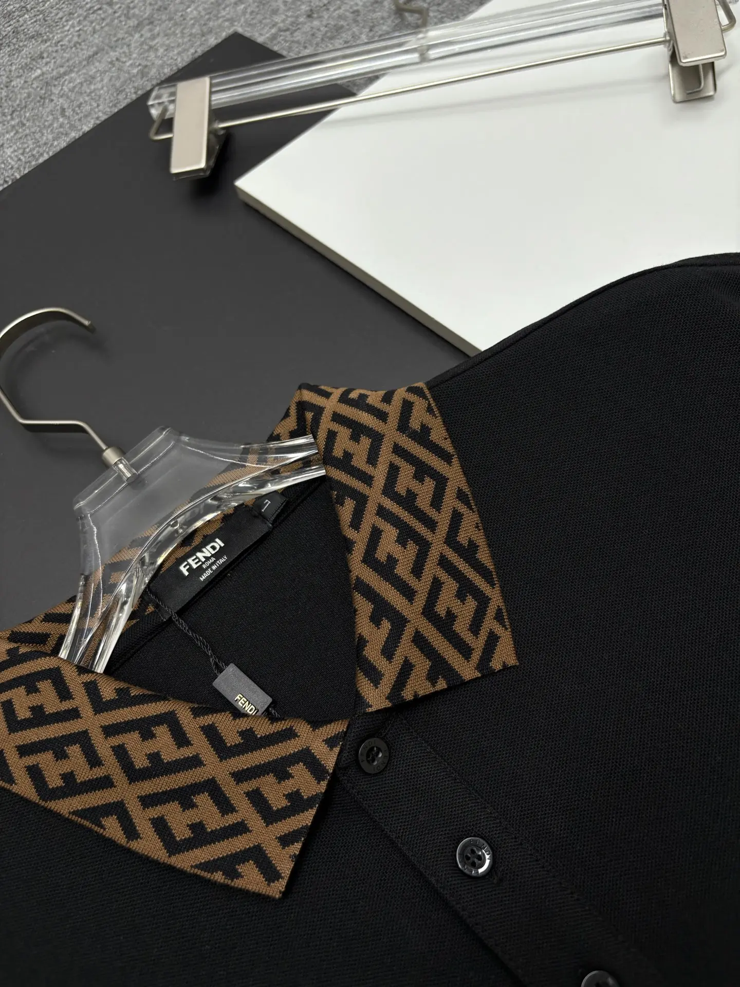 Monogram Trim Cotton-Pique Polo Shirt D11018908 — view 4