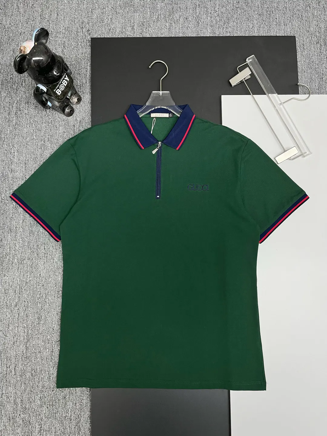 Logo-Embroidered Quarter-Zip Polo Shirt D11018933