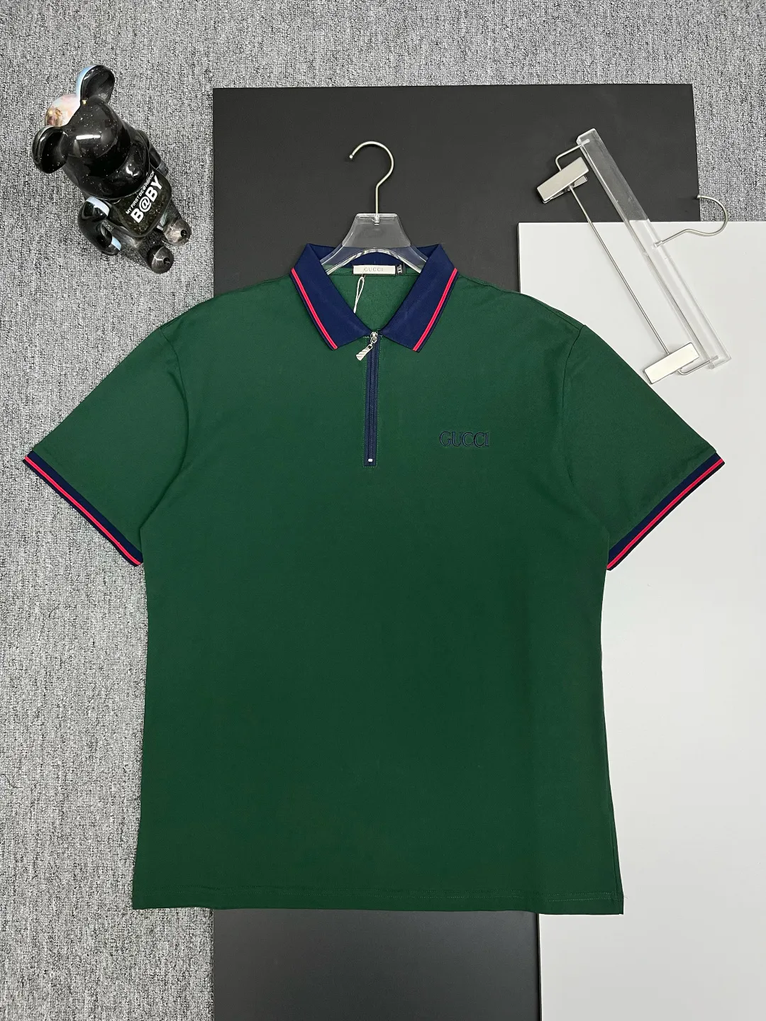 Logo-Embroidered Quarter-Zip Polo Shirt D11018933
